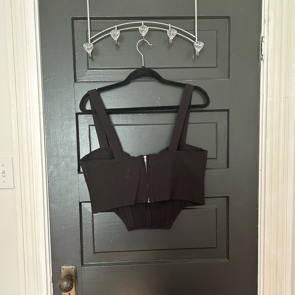 H&M Black Crop Corset Top Worn Once - Picture 3 of 3